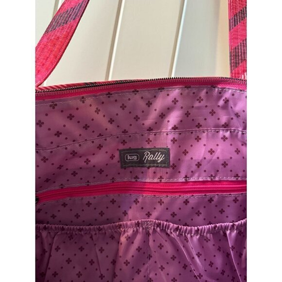 LUG Rally Tote Bag NWT - Berry Plaid - Picture 4 of 7